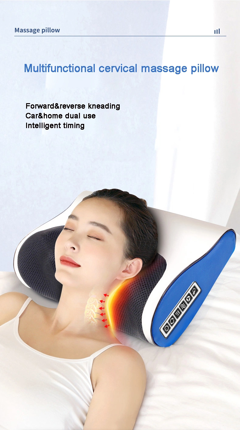 Home Car Kneading Neck Shoulder Shiatsu Pillow Massager Heating Massage Pillow