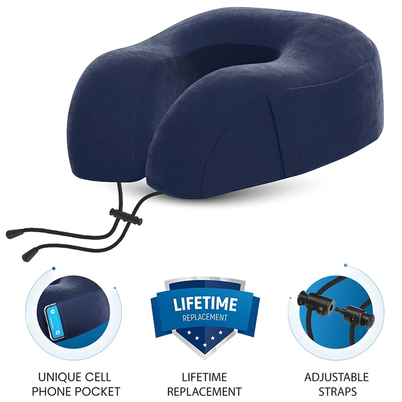 Memory Foam Travel Pillow - Airplane Neck Rest &amp; Plane Accessories, Head Support Pillow for Sleeping